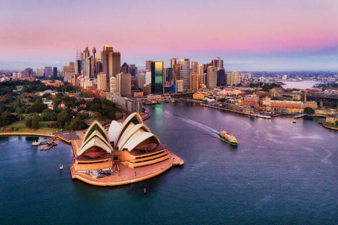 Sydney CBD at sunrise.