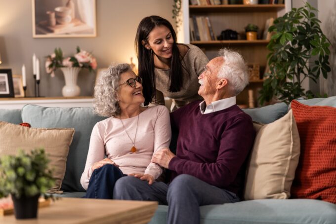 Parents discussing a financial loan to an adult child before a family law property division
